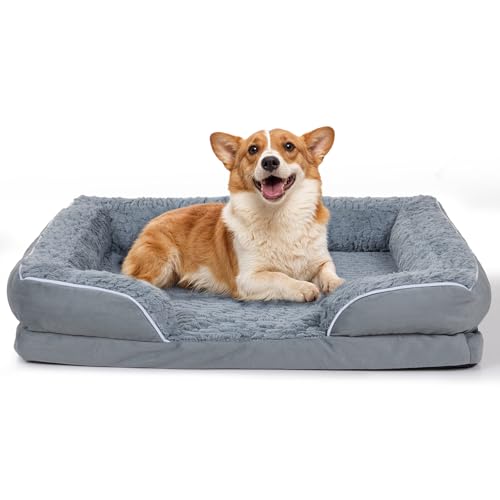 The Fellie Großes Hundebett, abnehmbarer, waschbarer Bezug, Schlafsofa, wasserdicht, orthopädisches Bett, Angsthundebetten mit rutschfester Unterseite, Katzenbett mit Memory-Schaum, weicher The Fellie Großes Hundebett, abnehmbarer, waschbarer Bezug, Schlafsofa, wasserdicht, orthopädisches Bett, Angsthundebetten mit rutschfester Unterseite, Katzenbett mit Memory-Schaum, weicher von The Fellie