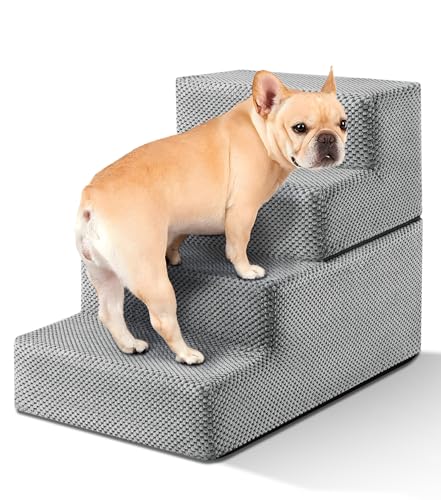The Fellie Hundetreppe Stufen für Sofa, Hundetreppe aus hochdichtem Schaumstoff, faltbare Hundetreppe für Hochbettklettern, 4-stufige Hunderampe mit waschbarem Bezug, weiche und rutschfeste Oberfläche The Fellie Hundetreppe Stufen für Sofa, Hundetreppe aus hochdichtem Schaumstoff, faltbare Hundetreppe für Hochbettklettern, 4-stufige Hunderampe mit waschbarem Bezug, weiche und rutschfeste Oberfläche von The Fellie