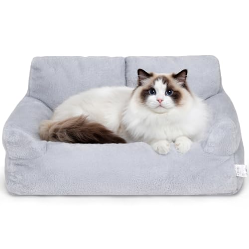 The Fellie Katzenbett für Indoor-Katzen, flauschiges Katzenbett-Sofa für kleine mittelgroße Katzen & Hunde, beruhigendes Hundebett mit abnehmbarem und waschbarem Bezug, weiche Kätzchenbetten mit The Fellie Katzenbett für Indoor-Katzen, flauschiges Katzenbett-Sofa für kleine mittelgroße Katzen & Hunde, beruhigendes Hundebett mit abnehmbarem und waschbarem Bezug, weiche Kätzchenbetten mit von The Fellie