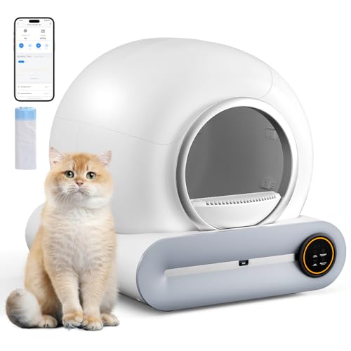 The Fellie Selbstreinigende Katzentoilette, automatische Katzentoilette mit Geruchsentfernung & App-Steuerung, Sicherheitsschutz, Katzentoilette, 65 l große Katzentoilette für mehrere Katzen, mit 1 The Fellie Selbstreinigende Katzentoilette, automatische Katzentoilette mit Geruchsentfernung & App-Steuerung, Sicherheitsschutz, Katzentoilette, 65 l große Katzentoilette für mehrere Katzen, mit 1 von The Fellie