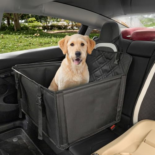 The Fellie Stabiler Hundeautositz, wasserdichte Haustier-Booster-Abdeckung mit sicheren Gurten, faltbarer Welpen-Autositz für Hunde, kratzfestes Reise-Haustierbett, Sicherheits-Welpensitz mit von The Fellie