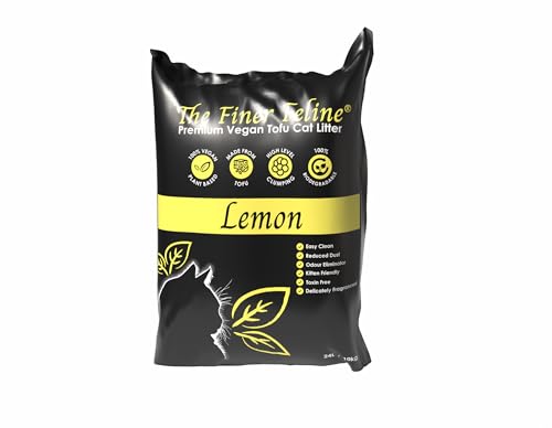 Premium veganes Tofu-Katzenstreu, Zitronenduft, ultra saugfähig und stark klumpend, Geruchskontrolle und staubfrei, sicher für Katzen und Kätzchen, leicht und spülbar, umweltfreundlich, nachhaltige von The Finer Feline