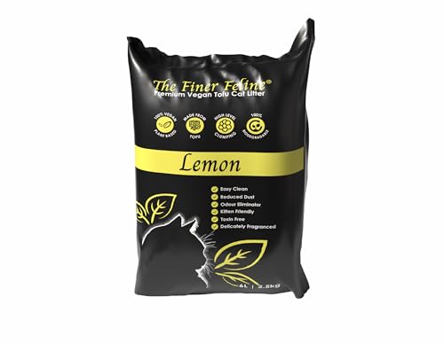 Premium veganes Tofu-Katzenstreu, Zitronenduft, ultra saugfähig und stark klumpend, Geruchskontrolle und staubfrei, sicher für Katzen und Kätzchen, leicht und spülbar, umweltfreundlich, nachhaltige von The Finer Feline
