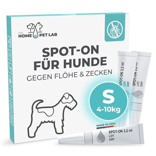 The Home Pet Lab Spot On Zecken- und Floh Schutz für Hunde (S: 4-10 kg), Effektiver Zeckenschutz für den Hund, 3 Monate Langzeitwirkung gegen Zecken von The Home Pet Lab