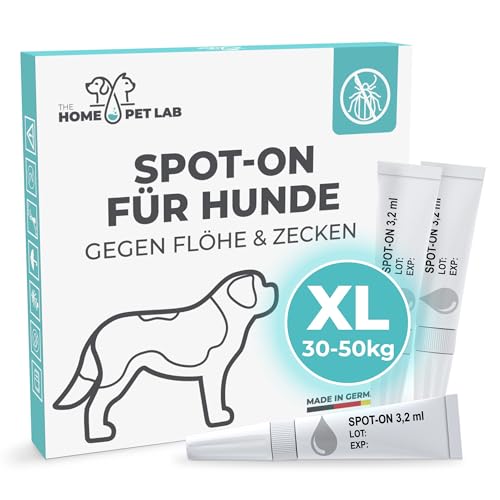Spot On Zecken- und Floh Schutz für Hunde (XL: 30-50 kg), Effektiver Zeckenschutz für den Hund, 3 Monate Langzeitwirkung gegen Zecken von The Home Pet Lab