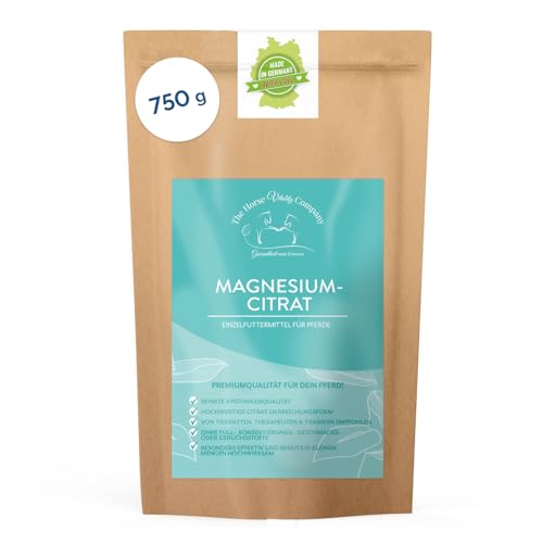 The Horse Vitality Company Magnesiumcitrat für Pferde 750 g | Muskeln, Nerven, Stoffwechsel & Konzentration | hochdosiertes Pulver | 100% natürlich, 0% Zusatzstoffe | Made in Germany von The Horse Vitality Company Gesundheit zum Fressen