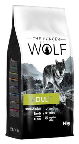 The Hunger of the Wolf Hundefutter für ausgewachsene Hunde kleiner und mittlerer Rassen, Trockenfutter mit Huhn, reich an Vitamin C und E - 14 kg von The Hunger of the Wolf
