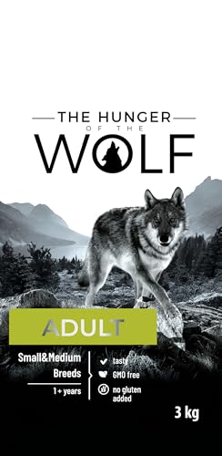 The Hunger of the Wolf Hundefutter für ausgewachsene Hunde kleiner und mittlerer Rassen, Trockenfutter mit Huhn, reich an Vitamin C und E - 3 kg von The Hunger of the Wolf