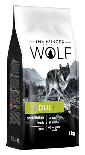 The Hunger of the Wolf Hundefutter für ausgewachsene Hunde kleiner und mittlerer Rassen, Trockenfutter mit Huhn, reich an Vitamin C und E - 3 kg von The Hunger of the Wolf