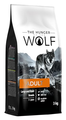 The Hunger of the Wolf Hundefutter für ausgewachsene Hunde großer und sehr großer Rassen, Trockenfutter mit Huhn gut für die Gelenkgesundheit - 3kg von The Hunger of the Wolf
