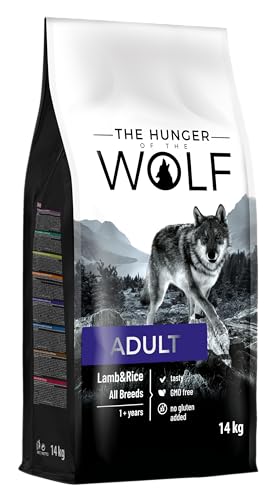 The Hunger of the Wolf Hundefutter für ausgewachsene Hunde aller Rassen, Fein zubereitetes Trockenfutter mit Lamm und Reis - 14 kg von The Hunger of the Wolf