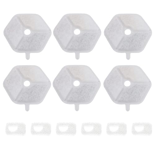 The Lord of the Tools 6-teiliges Ersatzfilter-Set für Katzen-Wasserbrunnenfilter, doppellagig, Haustier-Wasserspender-Filter für WF190, 105 x 105 x 7 mm von The Lord of the Tools