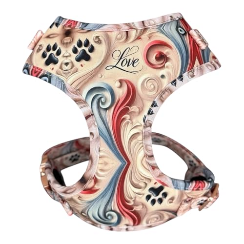 Crème d'Or Love Leine, rotgoldene Beschläge mit roten und blauen Akzenten, Größe S/M/L von The Love Leash