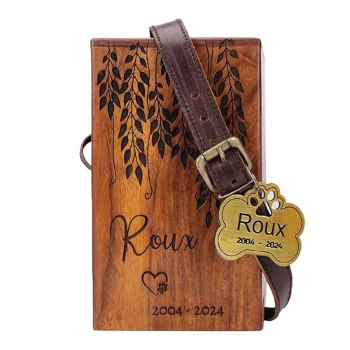 Personalisierte Urne für Hundeasche – Palisandergravierte Haustierurne – handgefertigte Epoxidharz-Holzurne für Haustier-Denkstätten – schwarzes Blatt-Design, Größe XS, 12,7 x 7,6 x 7,6 cm, hält bis Personalisierte Urne für Hundeasche – Palisandergravierte Haustierurne – handgefertigte Epoxidharz-Holzurne für Haustier-Denkstätten – schwarzes Blatt-Design, Größe XS, 12,7 x 7,6 x 7,6 cm, hält bis von The Maryam Crafts