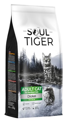 The Soul of the Tiger - Trockenfutter für ausgewachsene Katzen mit Huhn für kastrierte Katzen, 8 kg von The Soul of the Tiger
