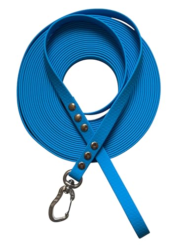 The Third Strap Hundeleine, Trainingsleine Wasserdicht, Hexaline und Tree Bark, Länge 3m, 5m und 10m, mit Aluminium-Karabiner (Blau, 10m) von The Third Strap