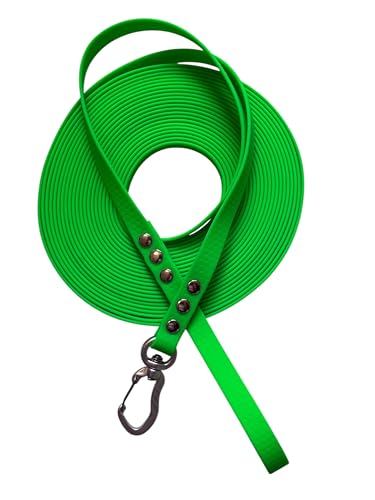 The Third Strap Hundeleine, Trainingsleine Wasserdicht, Hexaline und Tree Bark, Länge 3m, 5m und 10m, mit Aluminium-Karabiner (Grün, 10m) von The Third Strap