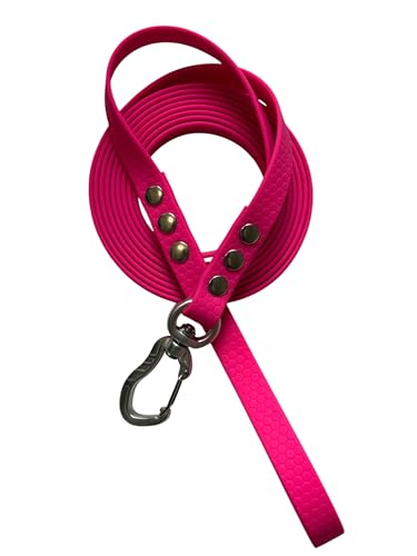The Third Strap Hundeleine, Trainingsleine Wasserdicht, Hexaline und Tree Bark, Länge 3m, 5m und 10m, mit Aluminium-Karabiner (Rosa, 3m) von The Third Strap
