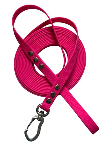 The Third Strap Hundeleine, Trainingsleine Wasserdicht, Hexaline und Tree Bark, Länge 3m, 5m und 10m, mit Aluminium-Karabiner (Rosa, 5m) von The Third Strap