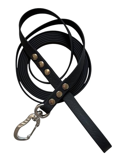 The Third Strap Hundeleine, Trainingsleine Wasserdicht, Hexaline und Tree Bark, Länge 3m, 5m und 10m, mit Aluminium-Karabiner (Schwarz, 3m) von The Third Strap