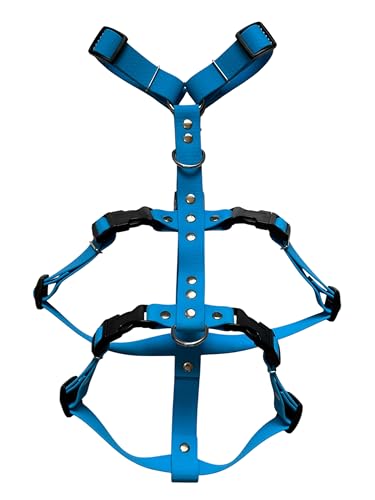 The Third Strap Tocht-Hosenträger für Hund, Whippet, Wasserdicht, Hexaline und Tree Bark, Einstellbare Brustumfang 52-75 cm (Blau-Schwarz, H) von The Third Strap