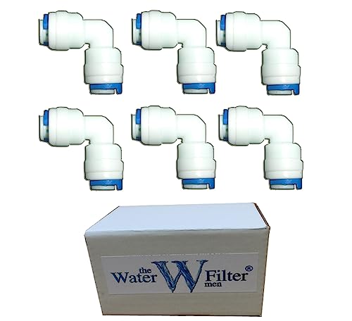 6 x Pushfit Winkelverschraubungen für den Anschluss von 6 mm Umkehrosmose, Wasserfilter, Kühlschränke, Wasserleitungen, 6 Stück von The Water Filter Men