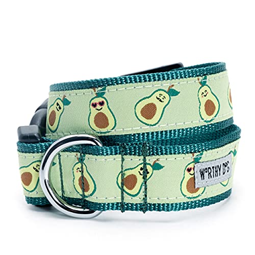 The Worthy Dog Avocados Hundehalsband, Verstellbares Trainings-Nylon-Haustierhalsband mit starker Schnellverschluss-Schnalle, passend für große Hunde, Grün von The Worthy Dog
