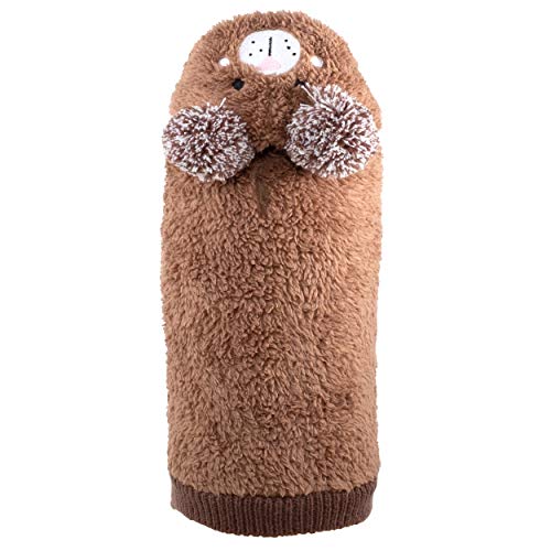 The Worthy Dog Bear Hoodie, warm, weich und bequem, Sherpa-Fleece-Sweatshirt, Kapuzenmantel für Hunde und Katzen, klein, braun von The Worthy Dog