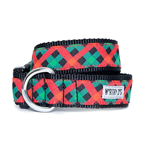 The Worthy Dog Hundehalsband, verstellbar, Nylon, mit starker Schnellverschluss-Schnalle, für mittelgroße Hunde, mehrfarbig von The Worthy Dog