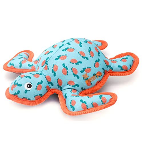 The Worthy Dog Turtle Tough Dog Toy, Fun Fetch Play with Squeaker for Dogs, Durable Material for Aggressive Chewers, Aqua - Small von The Worthy Dog