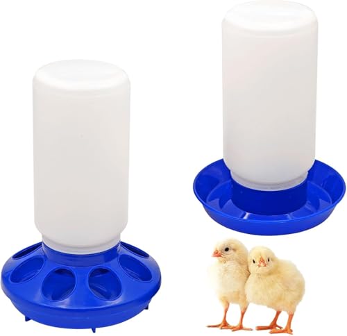 Hühner-Futterstation und Bewässerungs-Set, automatischer Hühnertränker, Futterspender für Geflügel, Ente, Wachteln, Küken, Baby, Vogel, Wasserspender, kein Abfall, Hühnerstall, Zubehör, Zubehör (Blau, Hühner-Futterstation und Bewässerungs-Set, automatischer Hühnertränker, Futterspender für Geflügel, Ente, Wachteln, Küken, Baby, Vogel, Wasserspender, kein Abfall, Hühnerstall, Zubehör, Zubehör (Blau, von Theaque