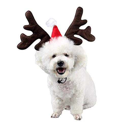 Hunde-Weihnachtsgeweih, Rentier-Haarreif, roter Hut, Haustier-Weihnachtskostüm, Haustier-Elch-Kopfbedeckung, Zubehör, braunes Geweih, Hüte, Hund, Hirsch, Stirnband für Hunde, Katzen, Haustiere, Hunde-Weihnachtsgeweih, Rentier-Haarreif, roter Hut, Haustier-Weihnachtskostüm, Haustier-Elch-Kopfbedeckung, Zubehör, braunes Geweih, Hüte, Hund, Hirsch, Stirnband für Hunde, Katzen, Haustiere, von Theaque