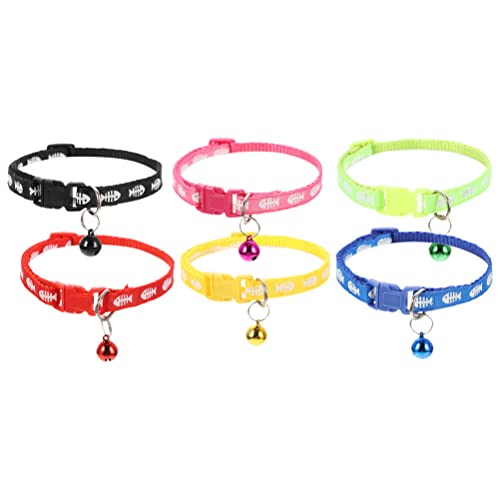 Theaque 6Pcs Dog Collar Pet Kitten Neck Collar Adjustable Pet Dog Collar Decorative Cat Collar with Bell Theaque 6Pcs Dog Collar Pet Kitten Neck Collar Adjustable Pet Dog Collar Decorative Cat Collar with Bell von Theaque