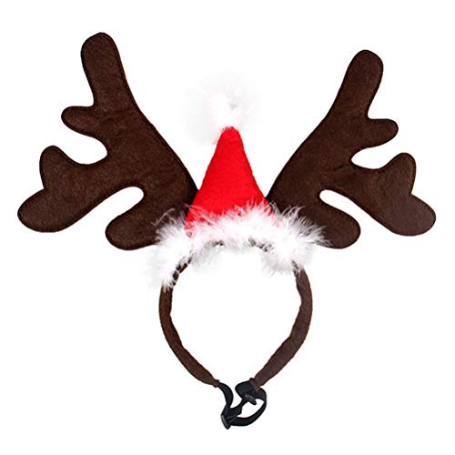 Weihnachtlicher Hund Elch Rentier Geweih Stirnband Weihnachtsmann Hut Kappe Haustier Xmas Kostüm Kopfbedeckung Verstellbares Zubehör für Katze und Welpen Kleine Hunde Weihnachtlicher Hund Elch Rentier Geweih Stirnband Weihnachtsmann Hut Kappe Haustier Xmas Kostüm Kopfbedeckung Verstellbares Zubehör für Katze und Welpen Kleine Hunde von Theaque
