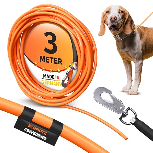 Hundeschleppleine|Robuste Trainingsleine für Hunde|Polyesterkern mit PVC-Ummantelung|Für Spiel, Sport und Hundetraining|6 mm dick|3 bis 50 m|Hohe Zugkraft|Flexibel und robust (3m, ohne Handschlaufe) von Themahund