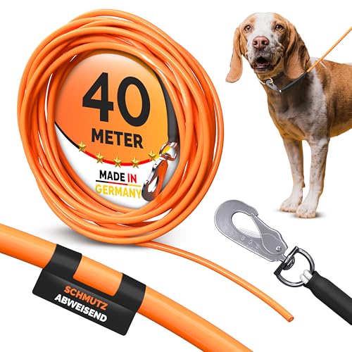 Hundeschleppleine|Robuste Trainingsleine für Hunde|Polyesterkern mit PVC-Ummantelung|Für Spiel, Sport und Hundetraining|6 mm dick|3 bis 50 m|Hohe Zugkraft|Flexibel und robust (40m, ohne Handschlaufe) Hundeschleppleine|Robuste Trainingsleine für Hunde|Polyesterkern mit PVC-Ummantelung|Für Spiel, Sport und Hundetraining|6 mm dick|3 bis 50 m|Hohe Zugkraft|Flexibel und robust (40m, ohne Handschlaufe) von Themahund