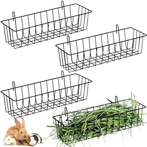 Therwen Kaninchen-Heu-Futterstation aus Metall, robust, mit Haken, Käfig-Hängehalter für Chinchilla, Kaninchen, Meerschweinchen, Frettchen, Zubehör (31,9 x 9,9 x 7,6 cm) von Therwen
