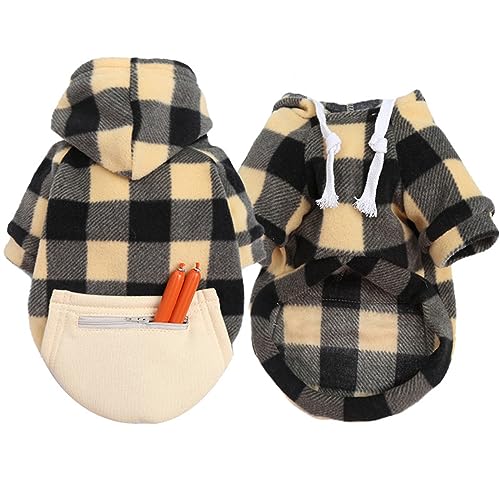 Hübscher Hundemantel für große Hunde, Pullover mit Kapuze für Haustiere, Frühlingsmantel, kariert, kariertes Kostüm von Thewasc