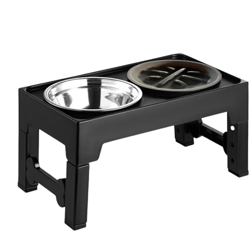 Thewasc Multiple High Dog Feeding Station Mit Langsamer Futterschüssel Für Einfache Reinigung Von Edelstahl Haustierschalen von Thewasc