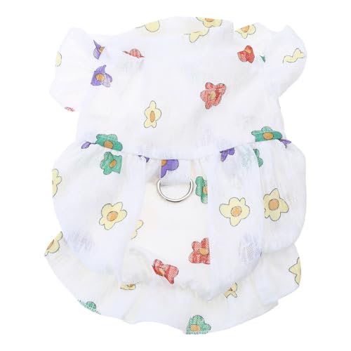 Thewasc Hundekleid für Haustiere, Camping, Spazierengehen, Haustier, Hund, Blumenrock, Katzenkleidung für kleine Hunde, Mädchen, Röcke für kleine Hunde, Mädchen, Röcke, großer Rock mit Blume von Thewasc