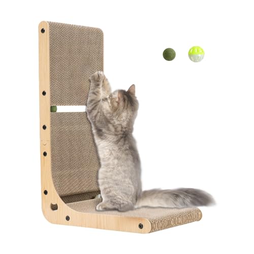 L Shape Cat Scratcher, 23.6 Inch Cat Scratching Board, Cat Scratchers for Indoor Cats,Vertical Cat Scratch Board, Cardboard Cat Scratcher with Ball Toy, Catnip L Shape Cat Scratcher, 23.6 Inch Cat Scratching Board, Cat Scratchers for Indoor Cats,Vertical Cat Scratch Board, Cardboard Cat Scratcher with Ball Toy, Catnip von Thick&Thin