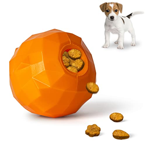 Thilife-unzerstörbares Kauspielzeug für Hunde - orangefarbener Original-Hundefutterspender | Stressabbau-Hundeball | spülmaschinenfest | Hundeintelligenzspiel | unzerstorbares | denkspielzeug von Thilife