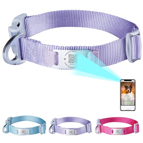 ThinkPet Intelligenter QR-Code Hundehalsband - Aus Nylon, Verstellbare Größe, Langlebig & Komfortabel, Echtzeit-Ortung mit Kontaktinformationen des Besitzers-Violett Farbe-Klein(Halsumfang:22-30cm) ThinkPet Intelligenter QR-Code Hundehalsband - Aus Nylon, Verstellbare Größe, Langlebig & Komfortabel, Echtzeit-Ortung mit Kontaktinformationen des Besitzers-Violett Farbe-Klein(Halsumfang:22-30cm) von ThinkPet