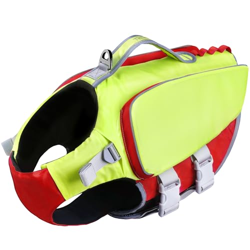 ThinkPet Rettungsweste Hundegeschirr Rettungsweste für kleine mittlere große Hunde Reflektierende Weste Jacke für hohen Auftrieb Einstellbare Schwimmweste mit Rettungsgriff XX-Large Grün Rot ThinkPet Rettungsweste Hundegeschirr Rettungsweste für kleine mittlere große Hunde Reflektierende Weste Jacke für hohen Auftrieb Einstellbare Schwimmweste mit Rettungsgriff XX-Large Grün Rot von ThinkPet