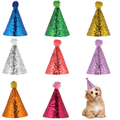 8 Stück Partyhüte Geburtstag Set,Haustier Geburtstagshut,Bunte Party Hüte Party Kegel Hüte,Glitzer Partyhüte zum Geburtstag,Katzen Geburtstags Mütze,Hunde Geburtstagsmütze,für GeburtstagDeko Foto Prop 8 Stück Partyhüte Geburtstag Set,Haustier Geburtstagshut,Bunte Party Hüte Party Kegel Hüte,Glitzer Partyhüte zum Geburtstag,Katzen Geburtstags Mütze,Hunde Geburtstagsmütze,für GeburtstagDeko Foto Prop von Thinp