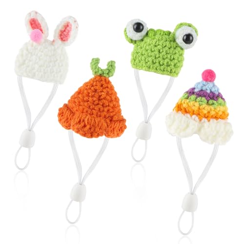 Thinp Hamstermützen, Strickmützen für kleine Tiere, niedlicher kleiner Hamsterhut mit verstellbarem Riemen, Schlangenhut, Hamsterhut, Geburtstagshut, niedlicher Regenbogenhase, Karotte, kleine Hüte Thinp Hamstermützen, Strickmützen für kleine Tiere, niedlicher kleiner Hamsterhut mit verstellbarem Riemen, Schlangenhut, Hamsterhut, Geburtstagshut, niedlicher Regenbogenhase, Karotte, kleine Hüte von Thinp