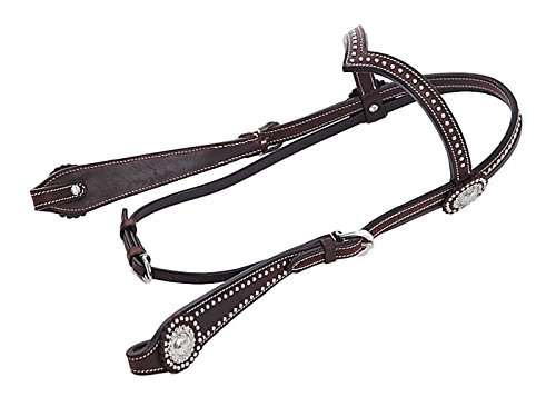 Thor Equine Kopfstück Allan Westerntrense mit Concha und Dots, V-Shaped, Dunkelbraun Cob Thor Equine Kopfstück Allan Westerntrense mit Concha und Dots, V-Shaped, Dunkelbraun Cob von Thor Equine