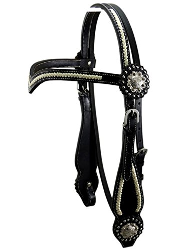 Thor Equine Kopfstück Miles Westerntrense mit Rohhaut und Concha, V-Shaped, Schwarz Cob Thor Equine Kopfstück Miles Westerntrense mit Rohhaut und Concha, V-Shaped, Schwarz Cob von Thor Equine
