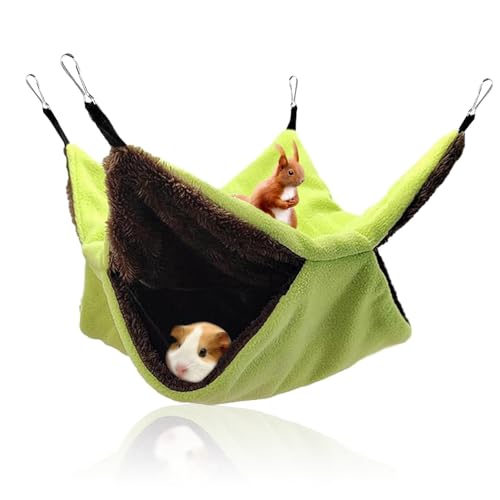Threegoat Meerschweinchen Hängematte, Hängematte für Haustierkäfige Warme Käfig Haustier Hamster Hängebett Haustierkäfighängematte für Frettchen Zuckergleiter Ratten Kleintiere(35 * 35cm) von Threegoat