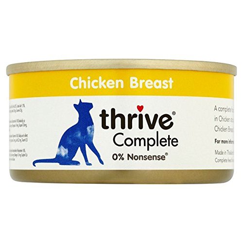 Gedeihen Komplette Hähnchenbrust Katzenfutter 75G (Packung mit 4) von Thrive